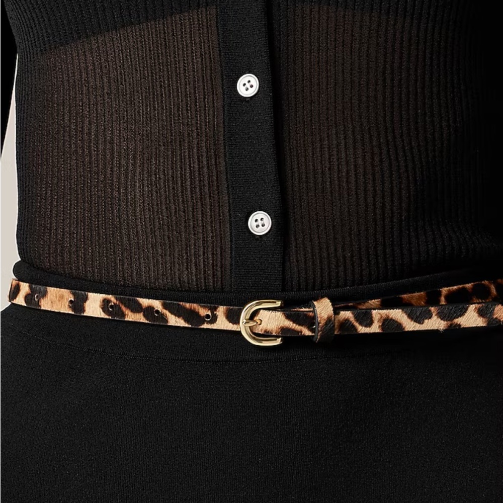 NWOT JCrew Skinny Calf Hair Belt in Leopard